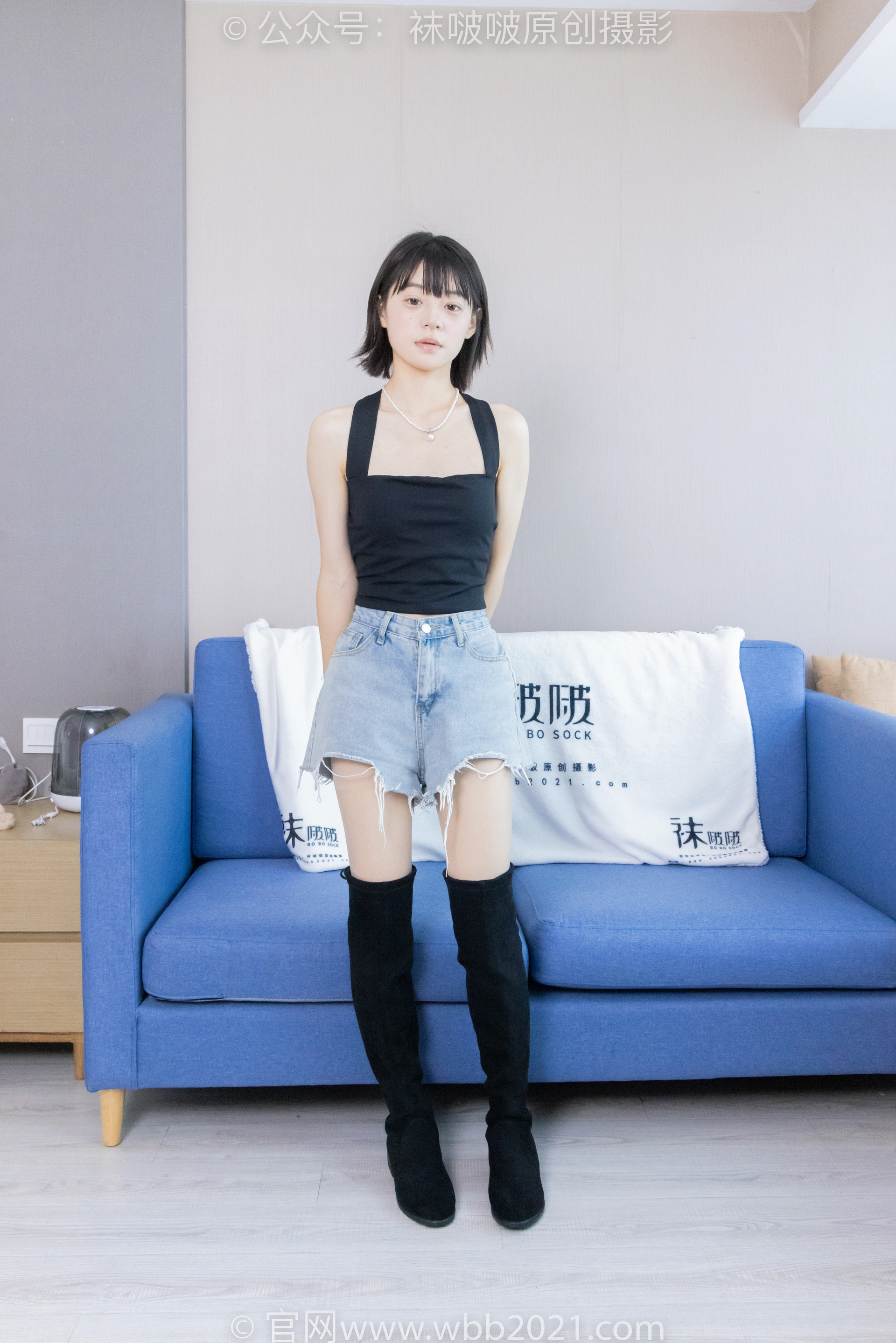 [BoBoSocks袜啵啵] NO.422 糯米-长靴、白棉袜、肉丝（脚尖加固款）（花絮版） 1